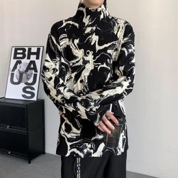 Maglioni da donna SuperAen Primavera 2024 T-shirt pullover moda casual con collo a pieghe e maniche lunghe stile fascia alta