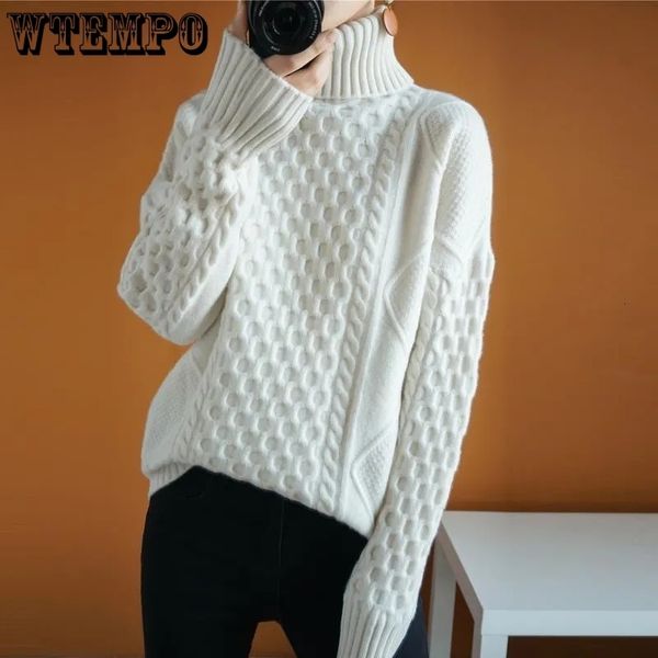 Frauen Pullover Pullover Dicken Rollkragen Solide Bluse Gestrickte Bodenbildung Shirt frauen Lose Tops Pullover Herbst Winter 230223