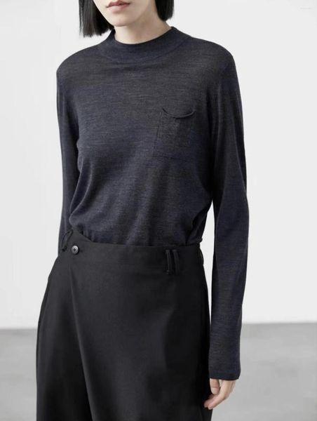 Pulls pour femmes Pull en laine peignée couche de base chemise simple mode haute qualité doux et confortable haut féminin