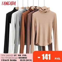 Maglioni delle donne Tangada Donne 2022 di Modo Solido Crop Dolcevita Maglione Lavorato A Maglia maglione grande strethy Sottile Pullover Chic Top 4P25 T221019