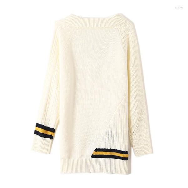 Suéteres de mujer Top Otoño Señora Jumpers Cuello oblicuo Camisa Costura Asimétrica Dobladillo dividido Suéter de punto Tops Prendas de punto Jerséis para mujer