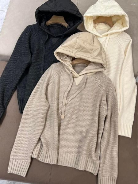 Pulls aux femmes Top End Fashion Fashion Cashmere Sweater en tricot à manches longues Elegant Dame All Match Pullover Capotage à capuche