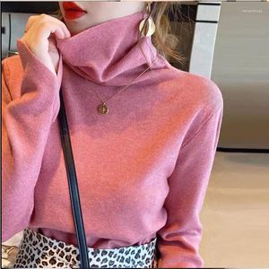 Pulls pour femmes Col de tortue Femmes Pull mince 2023 Automne Hiver Mode coréenne Slim Pull Basic Tops Soft Knit LongLong Sleeve