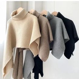 Damenpullover Rollkragenpullover Solide Frauen Gestrickte Koreanische Pullover Volle Hülse Unregelmäßigkeit Dicke Warme Lose Beiläufige Top Herbst Winter