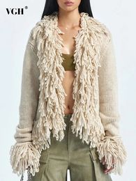 Chandails pour femmes VGH solide tricot pull décontracté pour les femmes col en V manches évasées tempérament lâche épais hiver chandails femme mode vêtements 231031