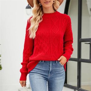 Suéteres de Mujer Suéter de Punto de Cable Vintage Jerséis Cuello Redondo Prendas de Punto geométricas Informales Moda Jersey para Mujer Jersey Top Y2K Ropa de Abrigo