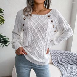 Vrouwen Truien Vintage Gebreide Twist Trui Vrouwen Herfst Winter Casual Vierkante Kraag Trui Top Harajuku Vrouw Kleding Sueter Mujer