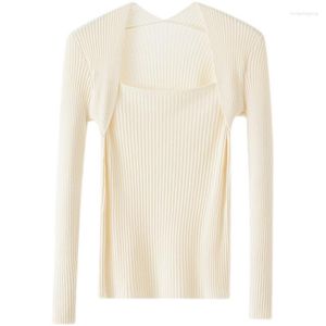 Chandails pour femmes en gros 2023 printemps automne hiver mode décontracté chaud belles femmes blanc pull femme femme OL Vy01077