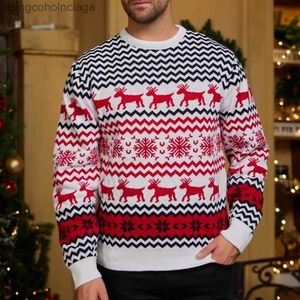 Damestruien Winter Nieuwe Kersttrui Mode Ronde Hals Sneeuwvlok Elanden Gebreide Truien Heren Sweatshirt Met Lange Mouwen Vakantie Feest JumperL231010