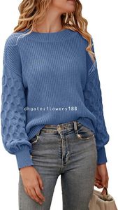 Dames Truien Dames 2024 Winter Trui Casual Lange Mouw Ronde Hals Losse Grof Gebreide Trui Tops Blouse