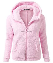 Maglioni da donna Donna Autunno Inverno Caldo Felpa con cappuccio Giacca Casual Donna Felpe con cappuccio Sweatershirt Cappotto con cerniera Cappotto in morbido pile solidoL231213