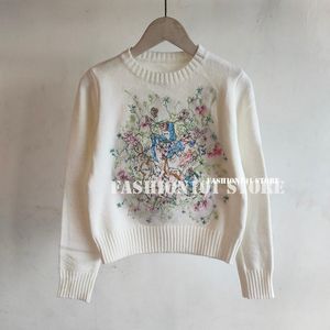 Pulls pour femmes Vêtements pour femmes Designer Mode Printemps Automne Broderie d'animaux lourds Laine douce pour la peau Pull de luxe SweaterWome