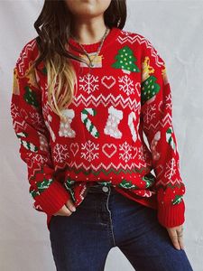 Pulls pour femmes Femmes S mignon drôle laid Noël pull flocon de neige bas arbre vacances tricot pull