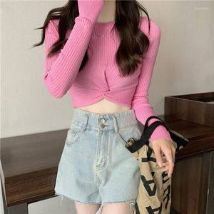 Chandails pour femmes Streetwear à manches longues pour femmes T-shirts pour femmes Y2k T-shirts sexy à manches courtes Vêtements pour femmes Ropa De Mujer Casual O Neck