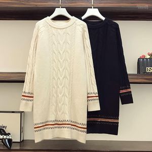 Suéteres para mujer, suéter para mujer, vestido Midi holgado 2022, jerséis Pastel de otoño e invierno, ropa de calle de gran tamaño