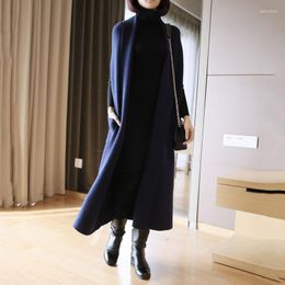 Pulls pour femmes femmes femmes Long gilet Cardigan automne tricot pull réservoir manches tricoté coréen mode vêtements dames