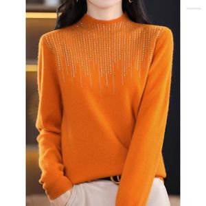 Damessweaters Wollen damessweater Halve coltrui Slim Fit Pullover Effen kleur Binnenkleding Warm