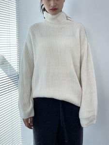 Pulls pour femmes femmes blanc col roulé en vrac 2023 automne hiver femme à manches longues pull dames Simple pulloverfemmes