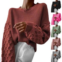 Pulls pour femmes Femmes 2023 Automne Mode Pull Crewneck Manches Longues Câble Tricot Pull Casual Chunky Pour Femmes Petite Taille