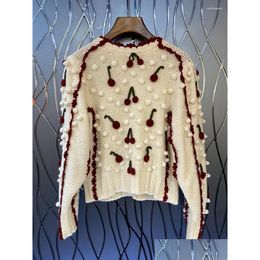 Sweaters de mujeres para mujeres BR1152 Fashion 2023 Pista de lujo Luxury European Party Style Relling Drop de entrega Dhobg