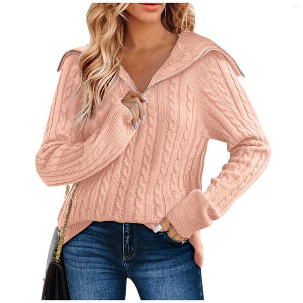 Suéteres para mujer Ropa para mujer Jersey Suéter Manga larga Suelto Otoño Invierno Punto Top Moda Viajes Cómodo Ajuste