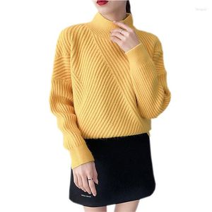 Pulls pour femmes Femmes tricotées O-Col Jumper Pulls Casual Rayé Femmes Tricots Pull à manches longues Femme Noir Blanc Jaune