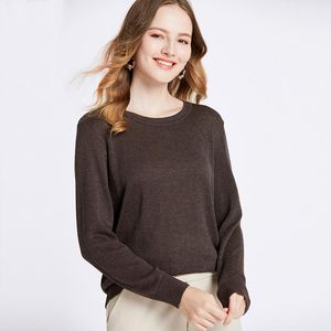 Pulls aux chandails Mélanges en laine Poulace tricot couché Pilluche décontractée Vêtements d'automne pour les femmes à manches longues en tricot, section mince