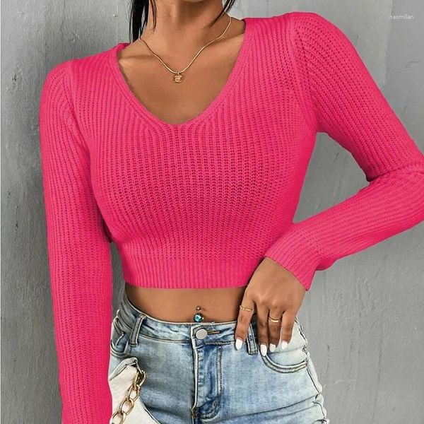 Suéteres de mujer Y2k con cuello en V suéter de punto chaleco mujer sin mangas 2023 otoño invierno casual jerseys finos tanques top crochet