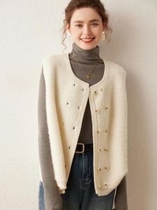 Suéteres de mujer ZOCEPT Alta calidad Cabra Cashmere Cardigan Chaleco para mujeres Otoño Invierno Coreano Casual Punto Sin mangas Suéter Abrigo