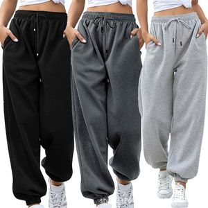 Dames Joggingbroek Baggy Grijze Sportbroek Joggers Wijde pijpen Oversized Streetwear Hoog getailleerde broek Dames Drop Fast Ship