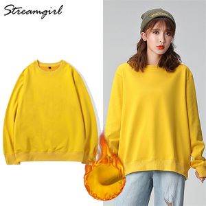 Dames sweatshirt vrouwen fleece femme herfst winter warme fluweel sweatshirts voor vrouwen oversized winter sweatshirt plue maat 201114