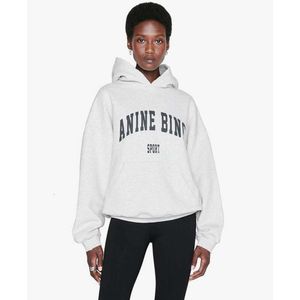 Sweatshirts féminins 2024 Automne / hiver Nouveau niche pour femmes AB Lettre classique Imprimé intérieur Pull à capuche gris