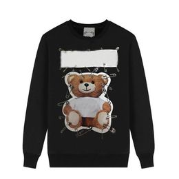 Damessweatshirts Oversized losse truien Letters Prined Lange mouwen beer Tops Shirts Lente Winter Trui heeft geen hoed
