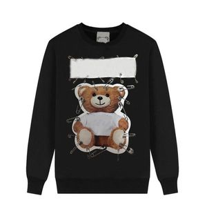 Damessweatshirts Oversized losse truien Letters Prined Lange mouwen beer Tops Shirts Lente Winter Trui heeft geen hoed