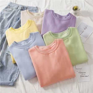 Sweat-shirts pour femmes Social Harajuku Hoodies Candy Colors Hoodies Tops Femmes Sweat-shirt à manches longues en coton Pull Vêtements 210930