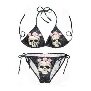 Swimsuit féminin 3d Skull Starry Sky Imprimé Bikini MAINEMENT SPARATION DU CORPS SPARTIQUE FEMME