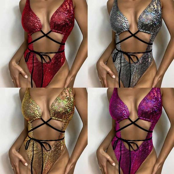 Trajes de baño de baño de mujeres de 10 colores COMPLES GOGO Dance Dance Láser Bodysuit Corteut Swimsuit Bar Night Glub DS DJ Stage Ray Outfits XS6271 J240403