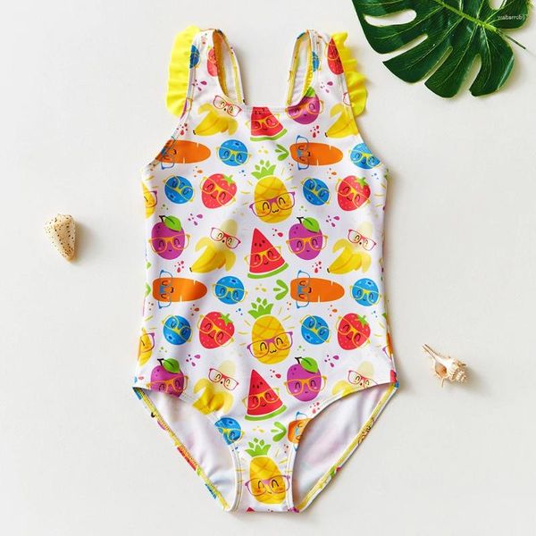 Maillots de bain pour femmes 2-10 ans bébé filles fruits imprimé maillot de bain une pièce tenue de natation enfants plage porter maillot de bain