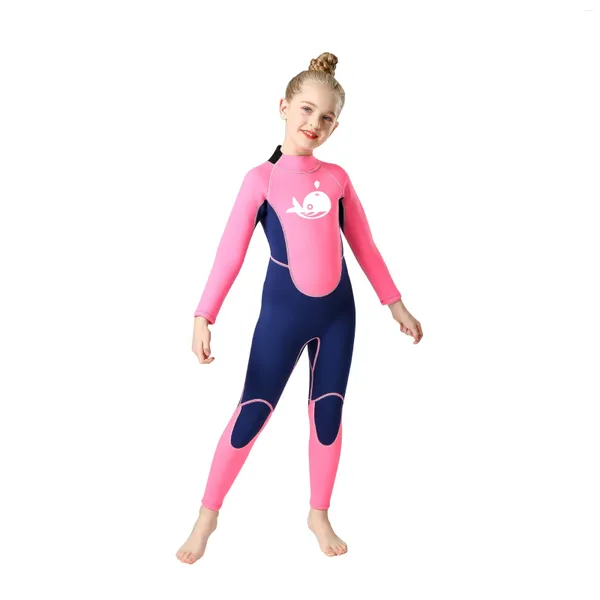 Maillots de bain pour femmes 2.5mm néoprène enfants combinaison à manches longues une pièce combinaison de plongée garder au chaud et au froid crème solaire anti-éruption fille