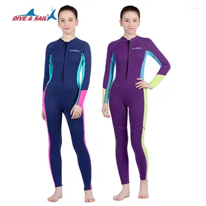 Swimwear pour femmes 2,5 mm de la plongée du costume avant ouvert à manches longues à manches longues