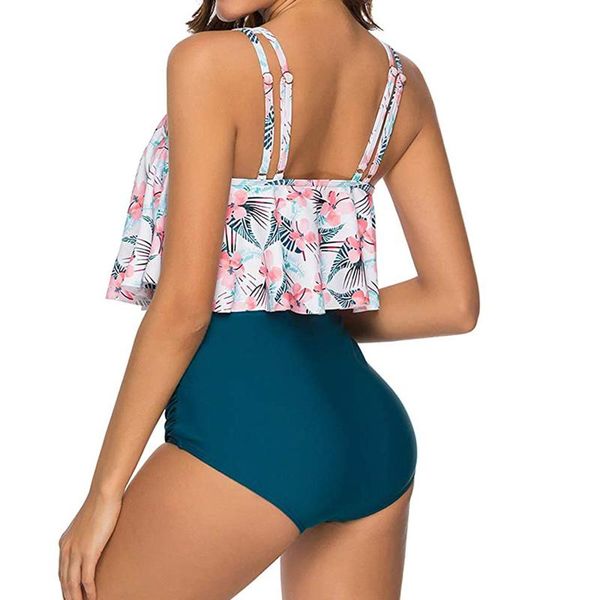 Maillot de bain femme 2 pièces ensemble Biquini volants femmes maillot de bain volant haut taille haute bas Bikini Sexy brésilien bain baigneur