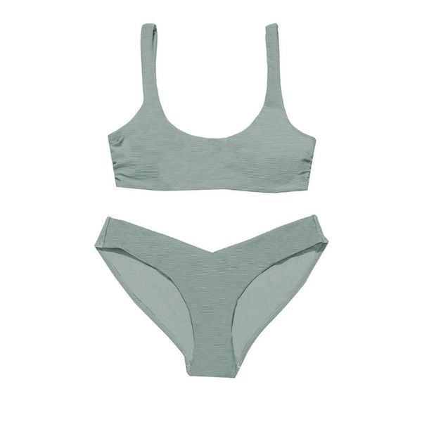 Traje de baño para mujer 2021, conjunto de Bikini con sujetador acolchado de realce Sexy para mujer, traje de baño a rayas, traje de baño para playa