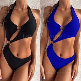 Maillots de bain pour femmes 2021 Femmes Solid Color Bandage Split Maillot de bain Bikini T240222