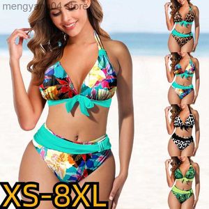 Maillots de bain pour femmes 2022 nouvelle taille haute imprimé léopard maillot de bain ensemble sexy taille lâche deux pièces ensemble maillots de bain femmes mode plage maillot de bain bikini T230524