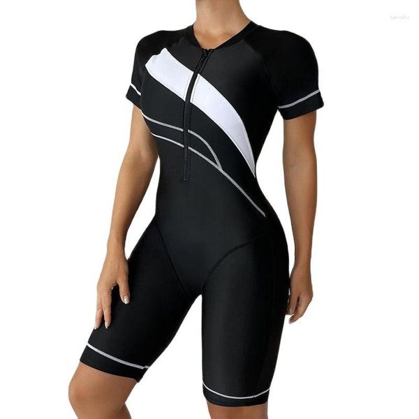 Traje de baño de mujer 2023 traje de baño negro de una pieza para surf cerrado de talla grande deportes piscina traje de baño niñas playa bañista