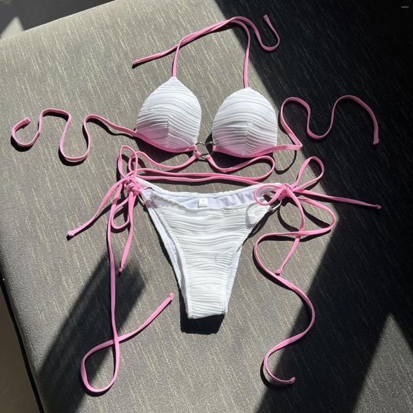Maillots de bain pour femmes 2023 Europe et Amérique Sexy Love Cordon Sangle Hard Cup Bikini Commerce extérieur