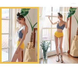 Maillots de bain pour femmes 2023-Version coréenne de couleur correspondant à l'âge, petite et fraîche, légère et respirante, bikini fendu