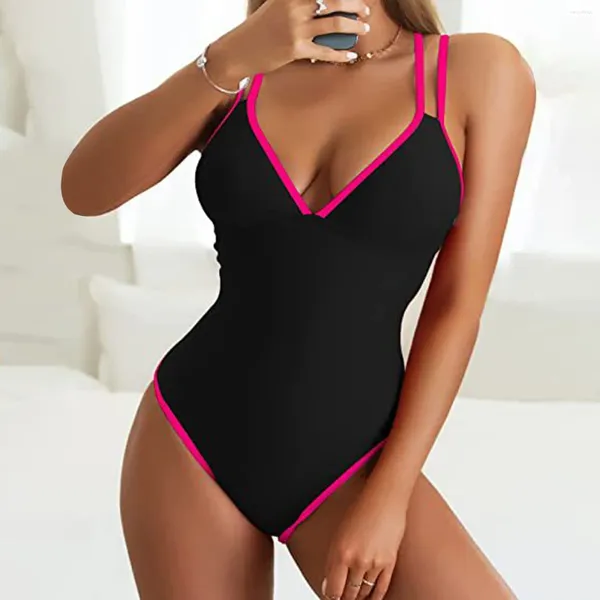 Maillots de bain pour femmes 2023 One Piece Maillot de bain Femmes Solid Black Monokini Sexy Maillot de bain Natation Femme Brésilienne Beach Wear Body