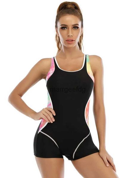 Maillots de bain pour femmes 2023 Patchwork Sport une pièce maillot de bain grande taille maillots de bain femmes Sport professionnel maillot de bain surf maillots de bain maillot de bain YQ231101