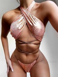 Dames Badmode 2023 Sexy Braziliaanse Bikini Push Up Hollow Bandage Badmode Vrouwen Stroj Kapielowy Damskie Mujer Biquini Maio Badpak Dames Femme T240222